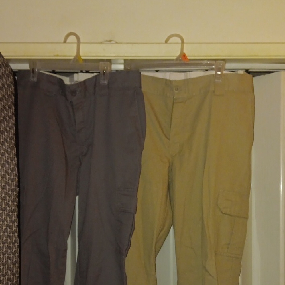 Dickies- 2 Pair Unisex Gray and Khaki Cargo Pants